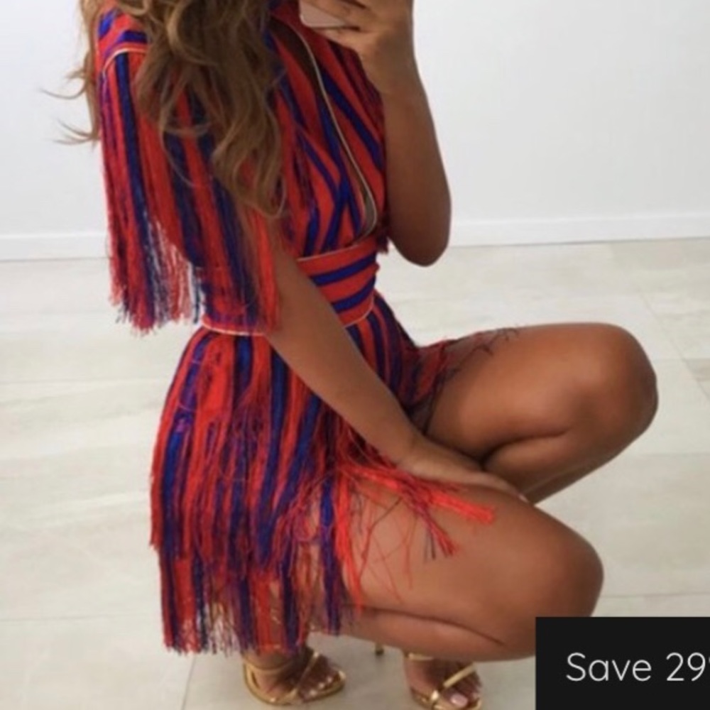 Striped Red and Blue Mini Dress